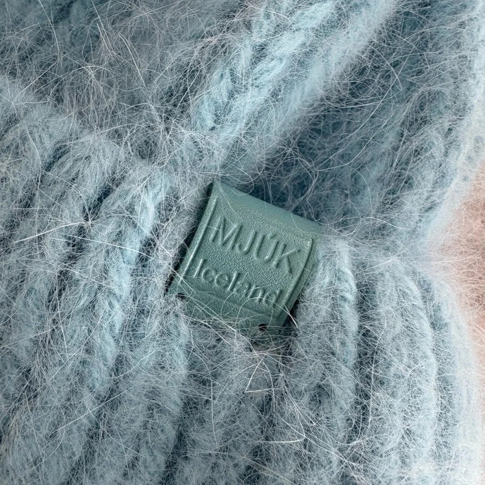 MJÚK Iceland Angora Beanie & Mittens Set – Ice Blue Limited Edition